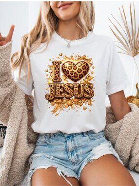 I love Jesus Leopard T shirt